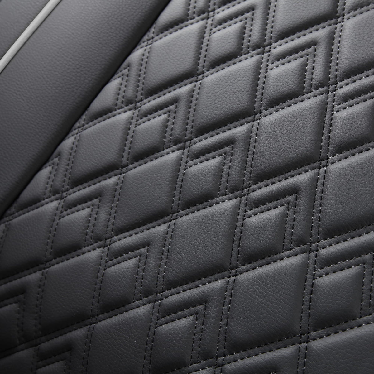 Leather Seat Covers for Chevy Silverado GMC Sierra, Custom Fit, Front Pair, Black Grey H353