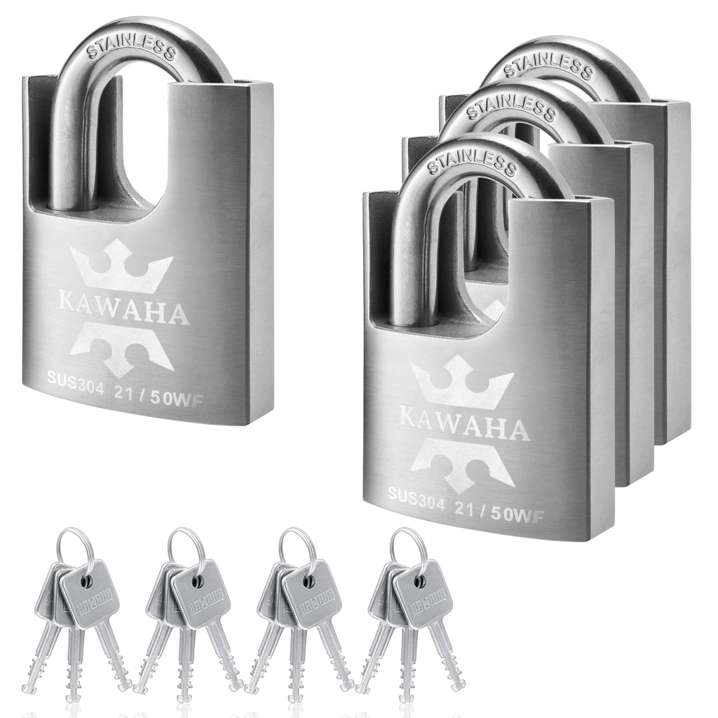 Stainless Steel Shrouded Padlock 4 Pack T9826