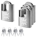Stainless Steel Shrouded Padlock 4 Pack T9826