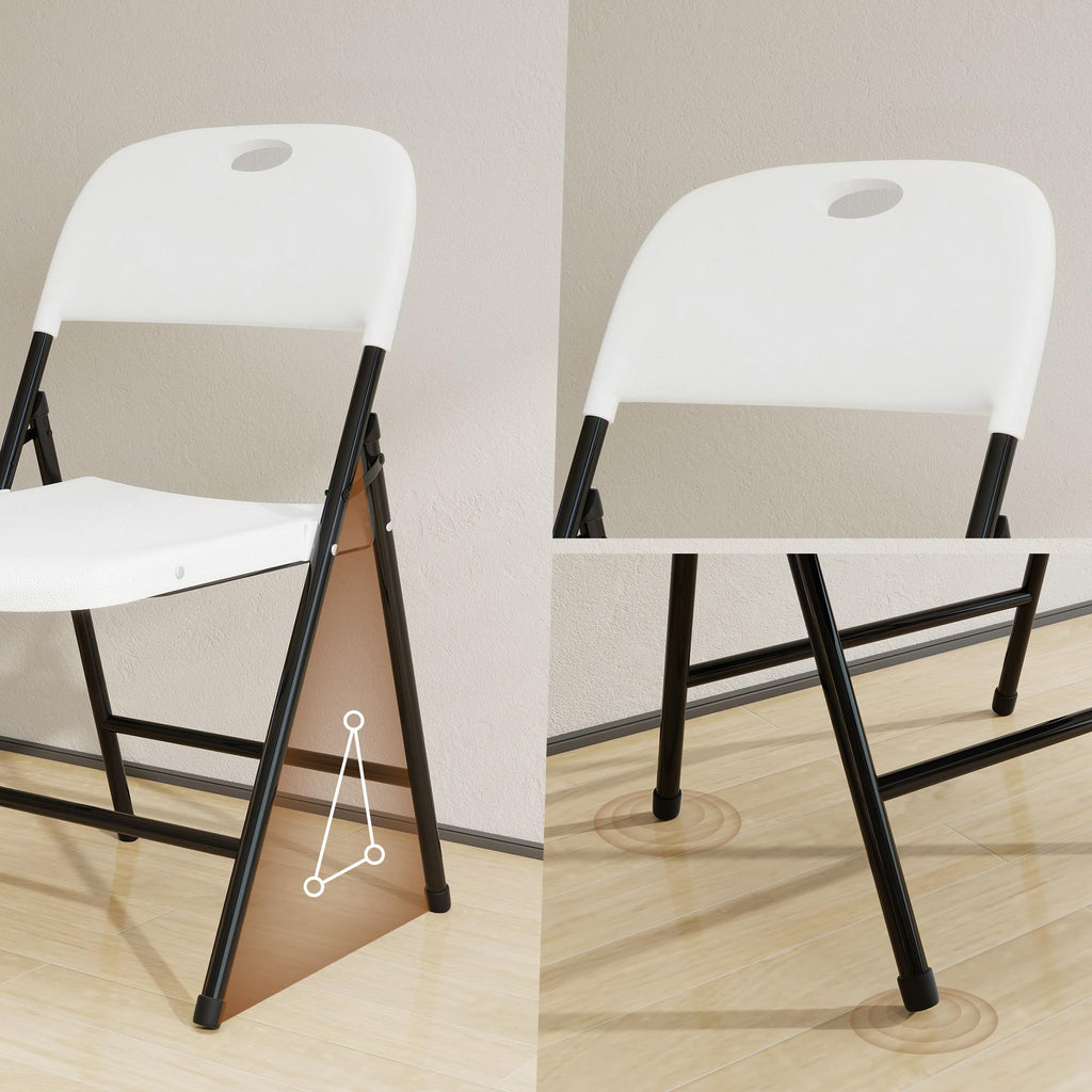White 6 Pack Plastic Folding Chairs M7985