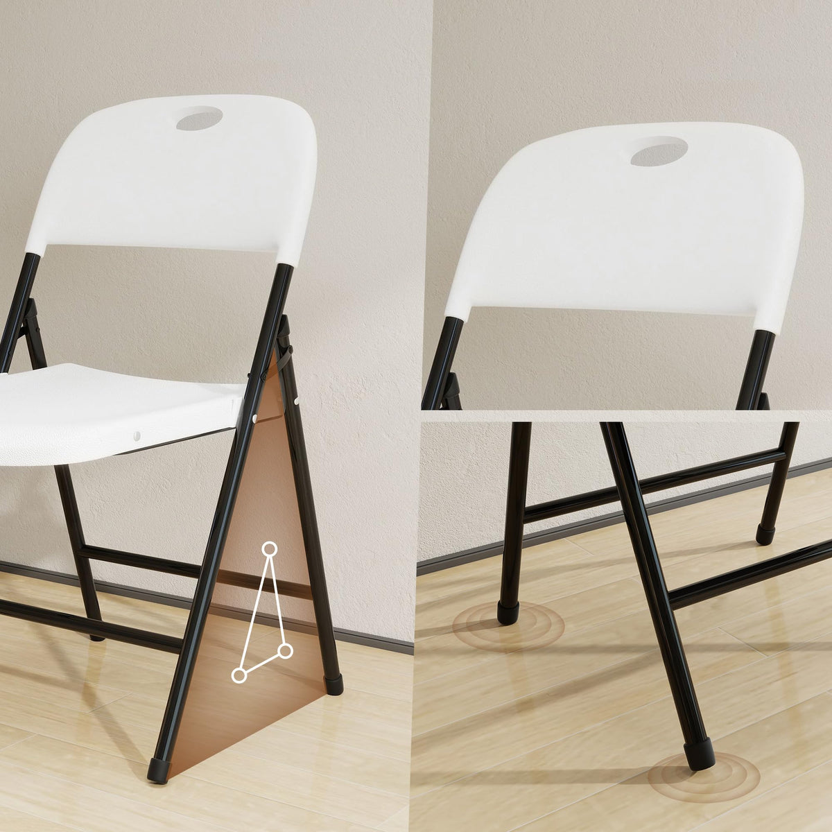 White 6 Pack Plastic Folding Chairs M7985