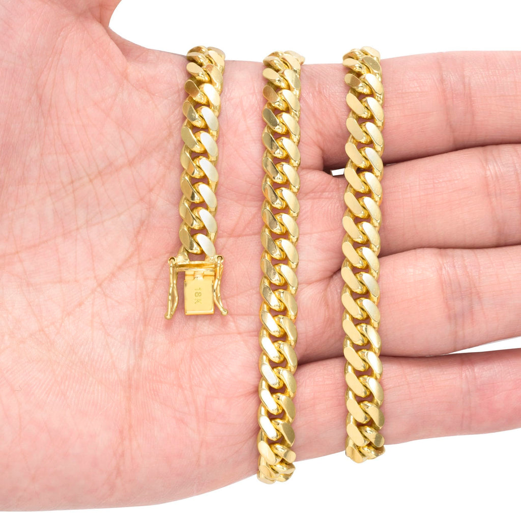 18K Yellow Gold Cuban Link Chain Necklace R273541