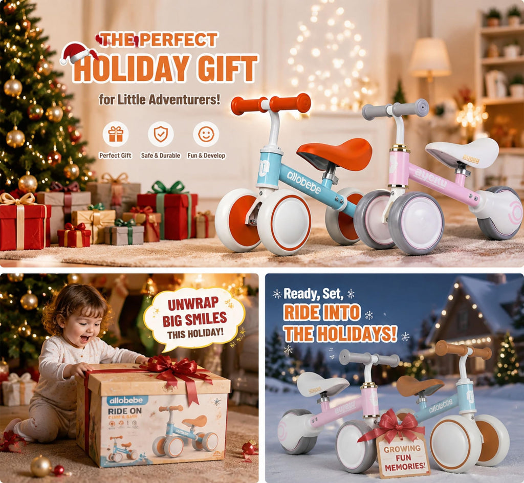 Baby Balance Bike 12-36 Months Adjustable Seat 3 Wheels U323696