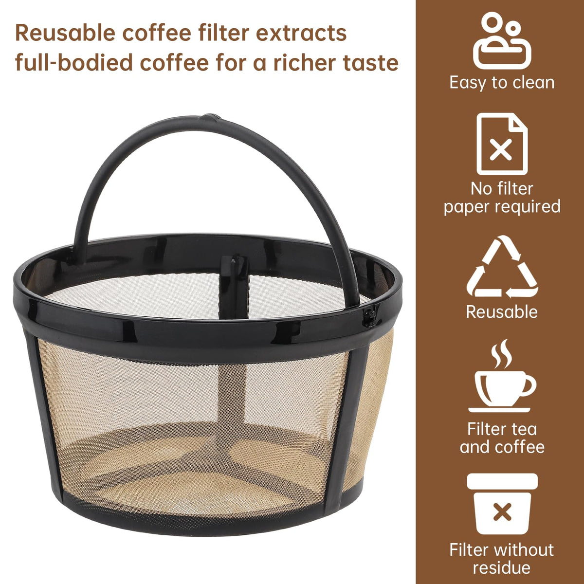Reusable Coffee Filter Basket 8-12 Cup 2Pack D740