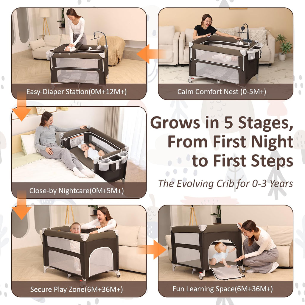 5-in-1 Baby Bassinet Bedside Sleeper P25693
