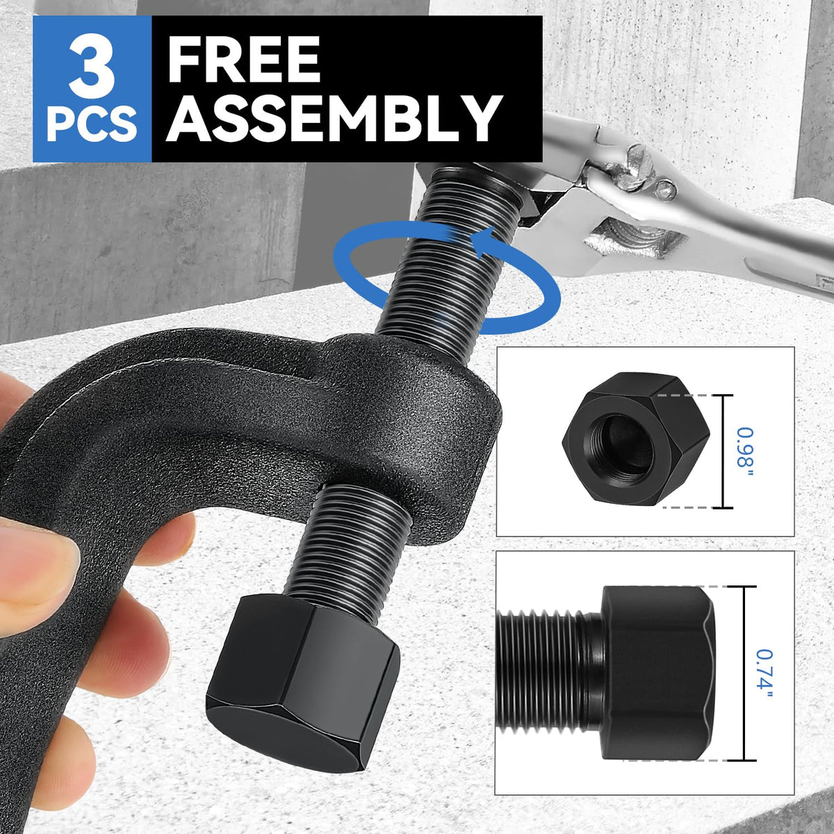 Ball Joint Removal Tool Set with C-Frame U-Joints R351