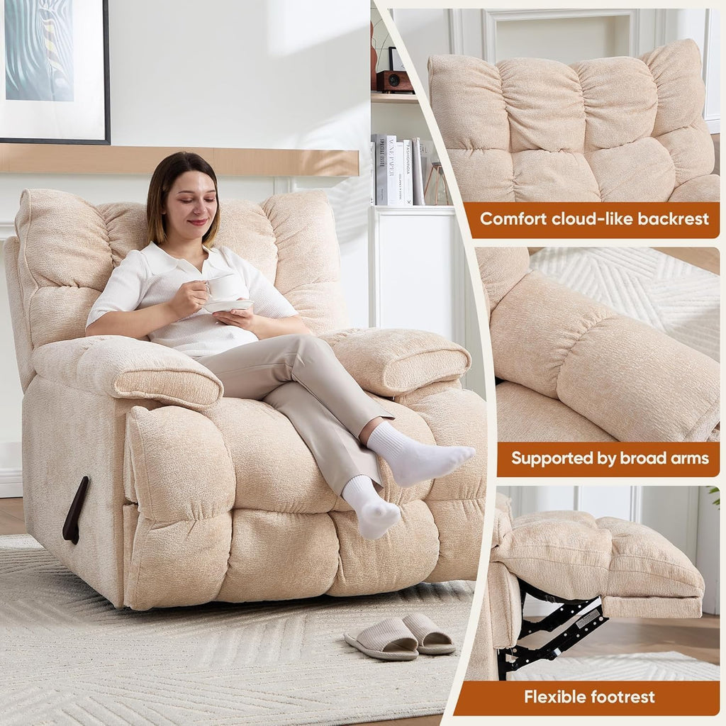 Oversized Swivel Rocker Recliner Chair W25678