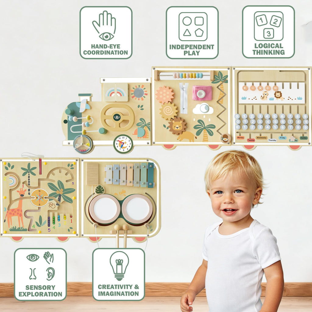 Montessori Wooden Activity Wall Board for Toddlers 18M+ D27350