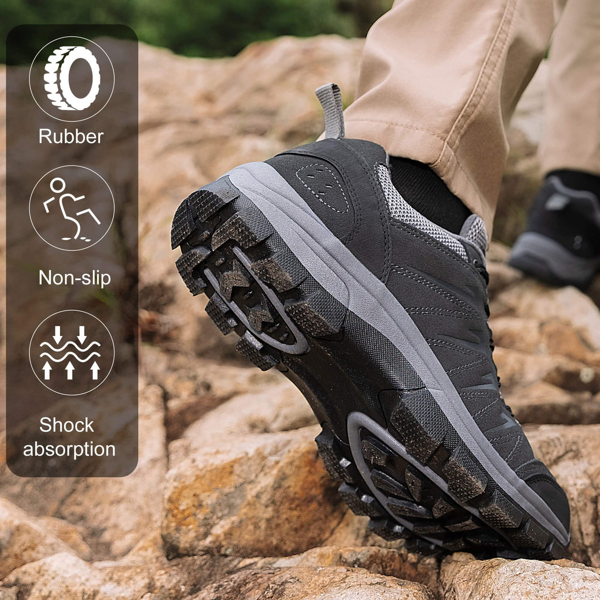 Men's Waterproof Leather Low Top Hiking Shoes K480