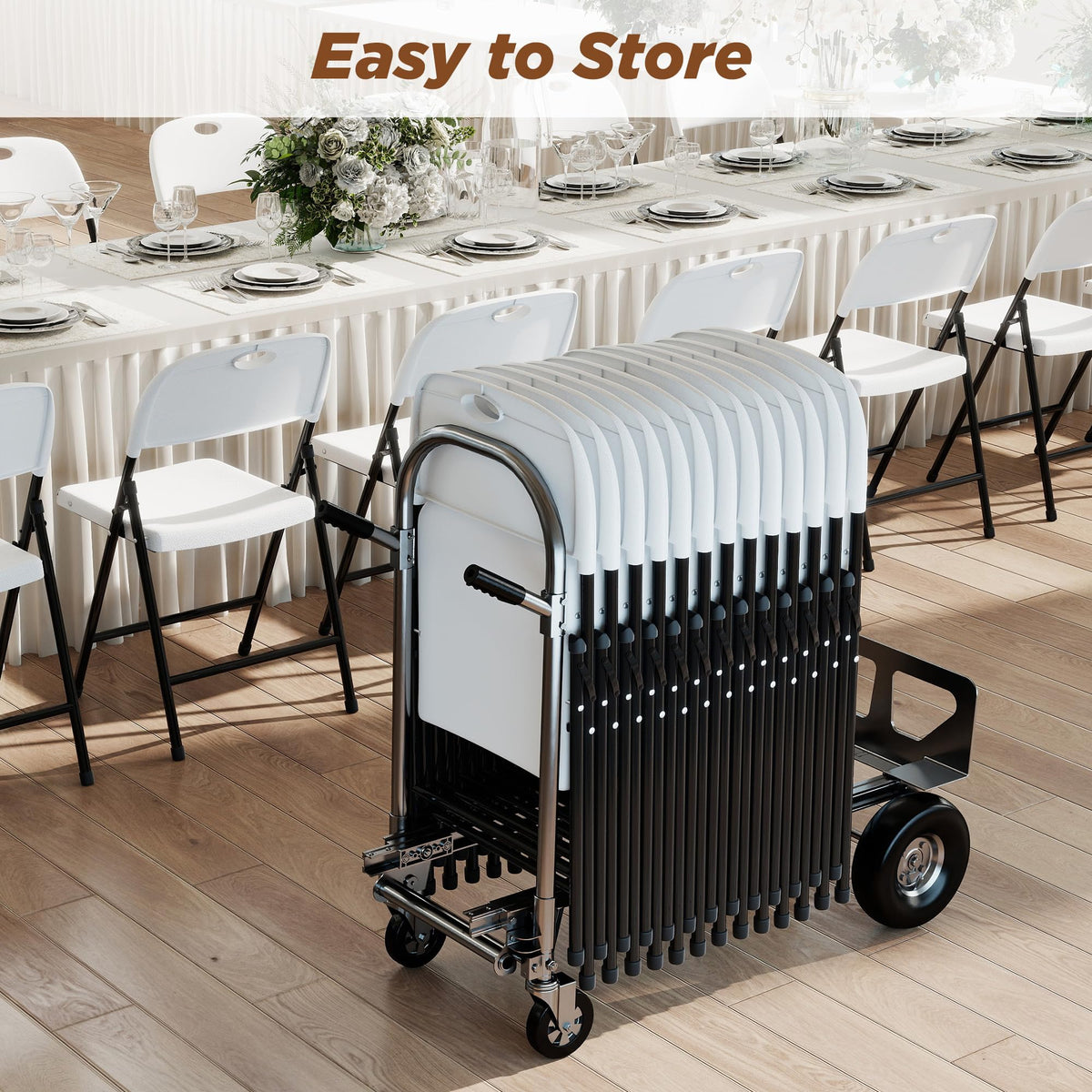 White 6 Pack Plastic Folding Chairs M7985