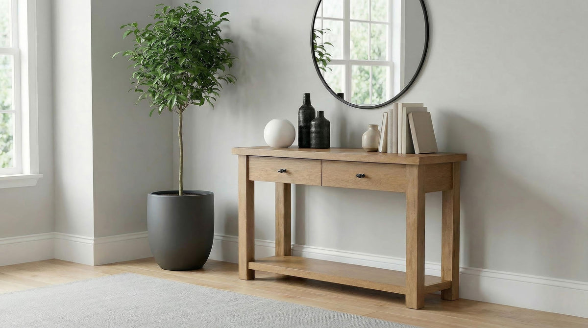 Golden Oak Console Table E43458