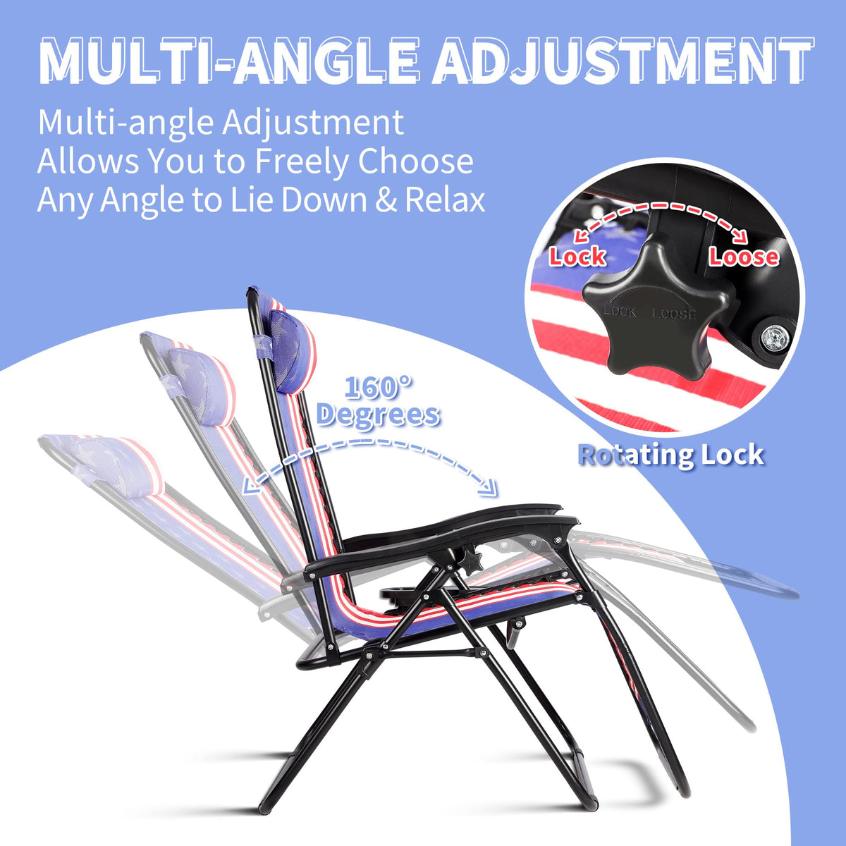 Set of 2 Adjustable Steel Mesh Zero Gravity Lounge Chairs with Pillows & Cup Holder Trays K152