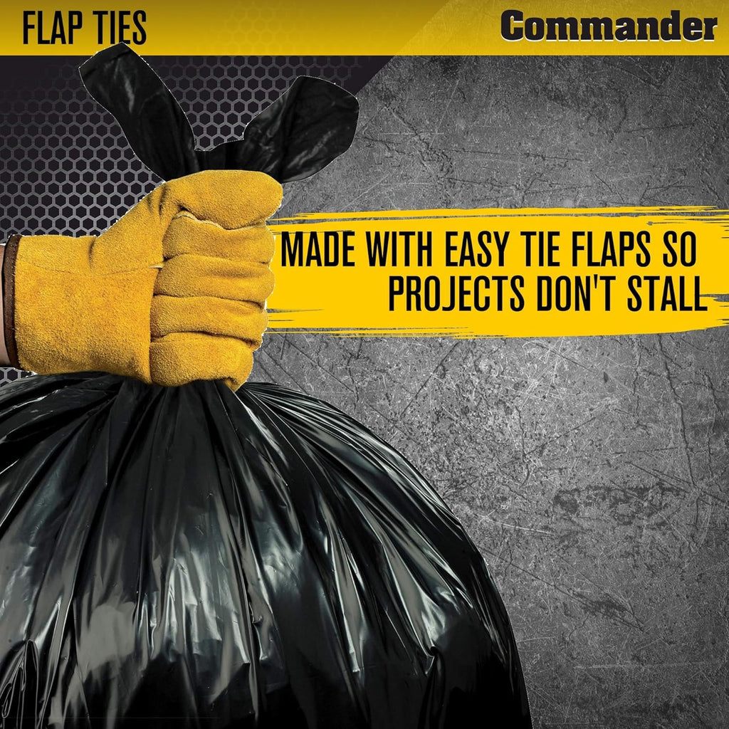 55 Gallon Heavy Duty Contractor Bags with Flap Ties, Pack of 10 P337666
