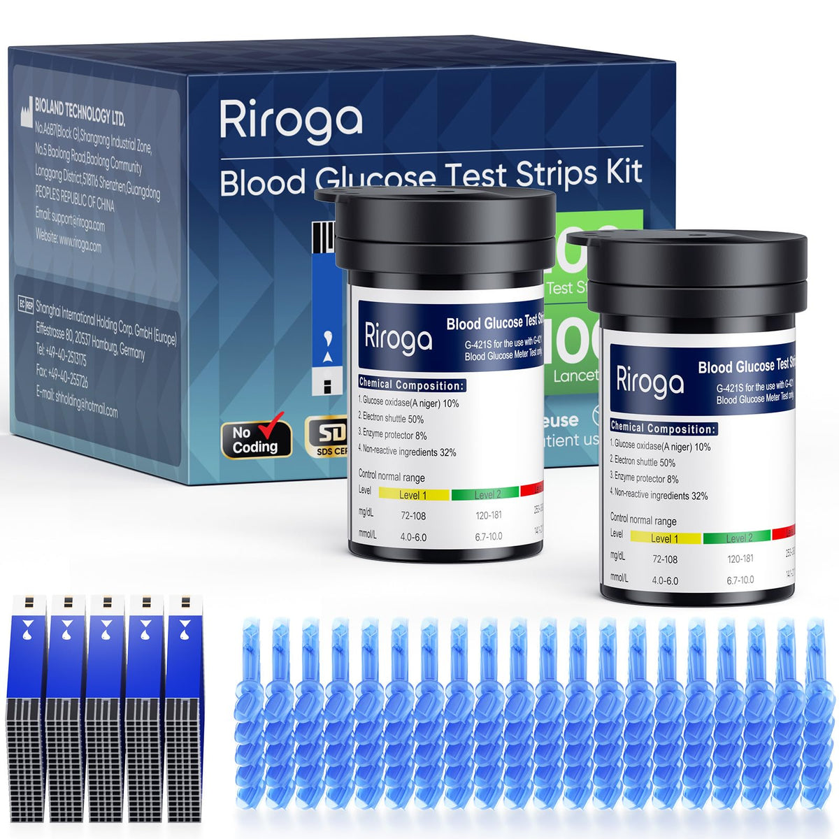 Blood Glucose Test Strips 100ct & Lancets 100ct L1410