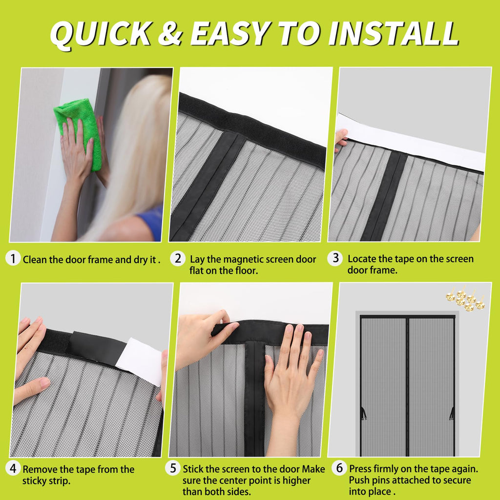 Magnetic Screen Door 36 x 82 in Mesh Curtain H12049