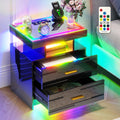 Black Smart Nightstand with Wireless Charging Station F20361