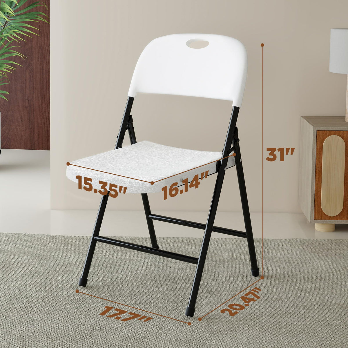 White 6 Pack Plastic Folding Chairs M7985
