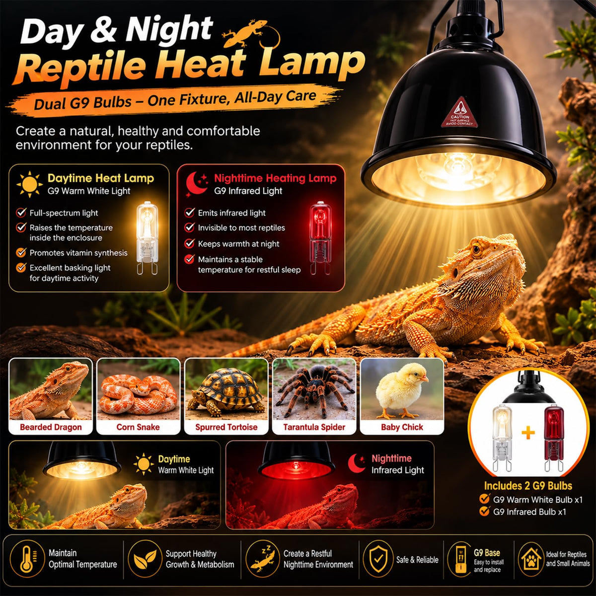 Ceramic Socket Reptile Heat Lamp Kit M6138