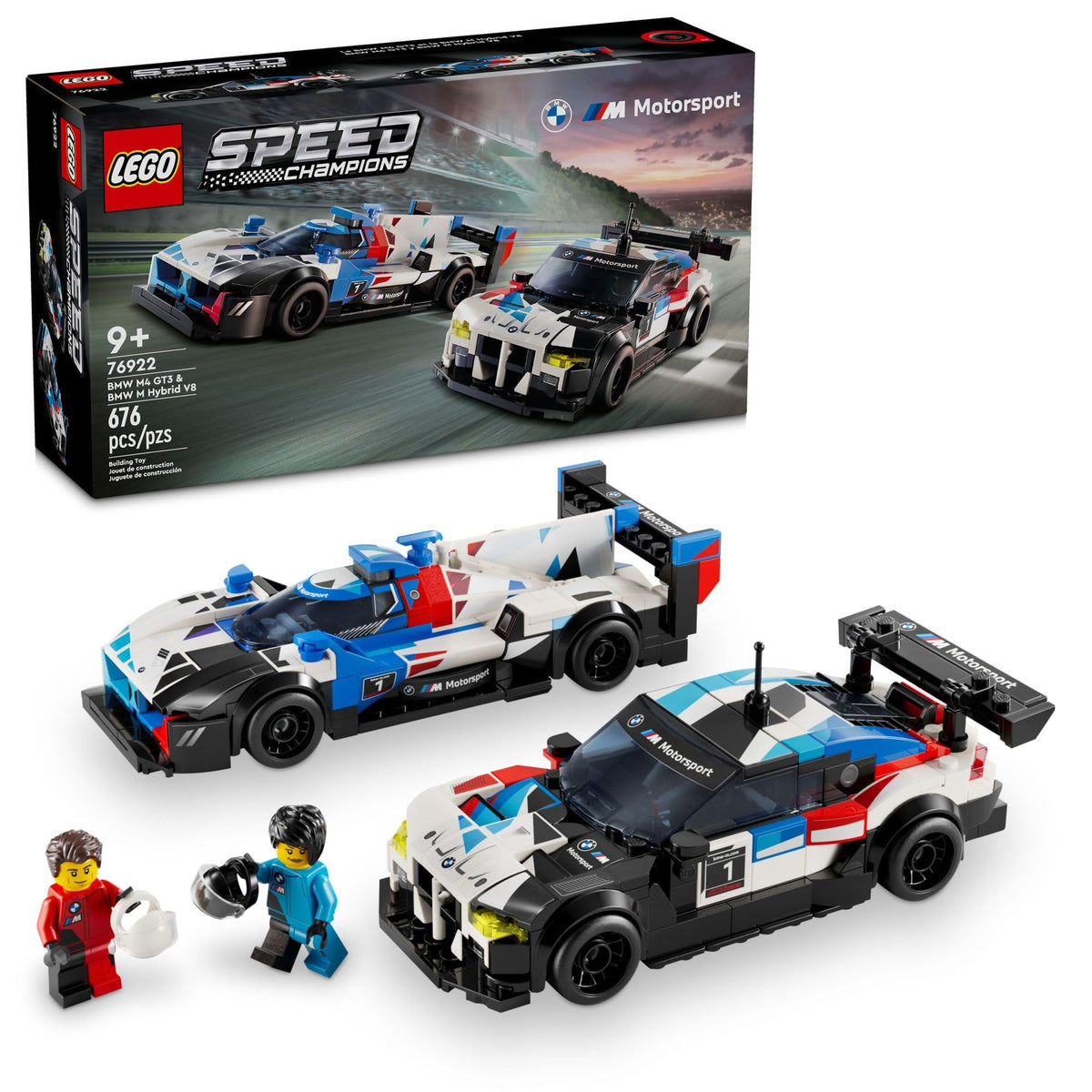 Buildable Race Car Toy Set with 2 Models and 2 Minifigures X216