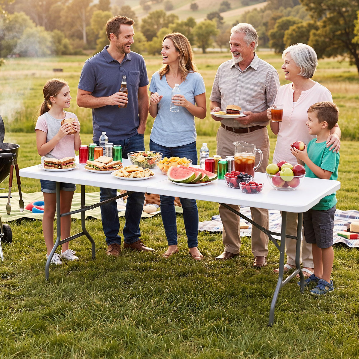 Heavy-Duty 6ft Folding Table with Handle B6063