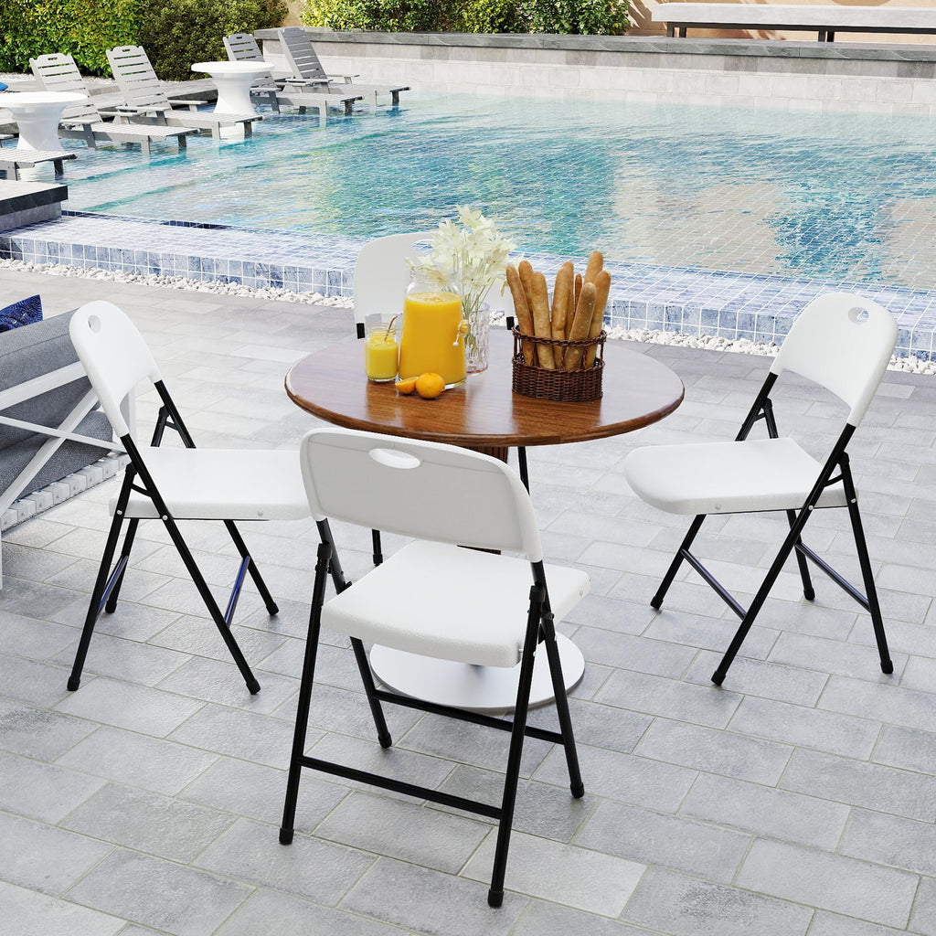 White 6 Pack Plastic Folding Chairs M7985