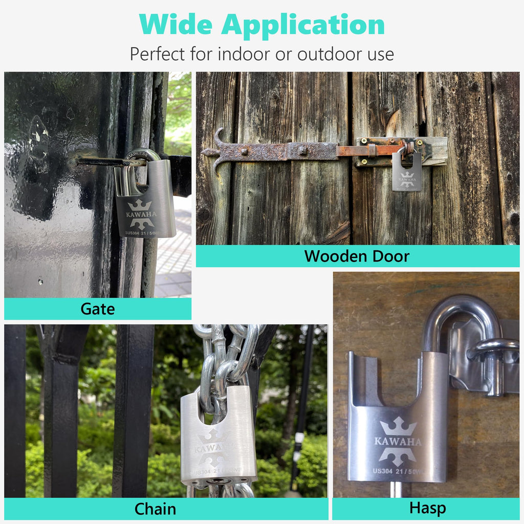 Stainless Steel Shrouded Padlock 4 Pack T9826