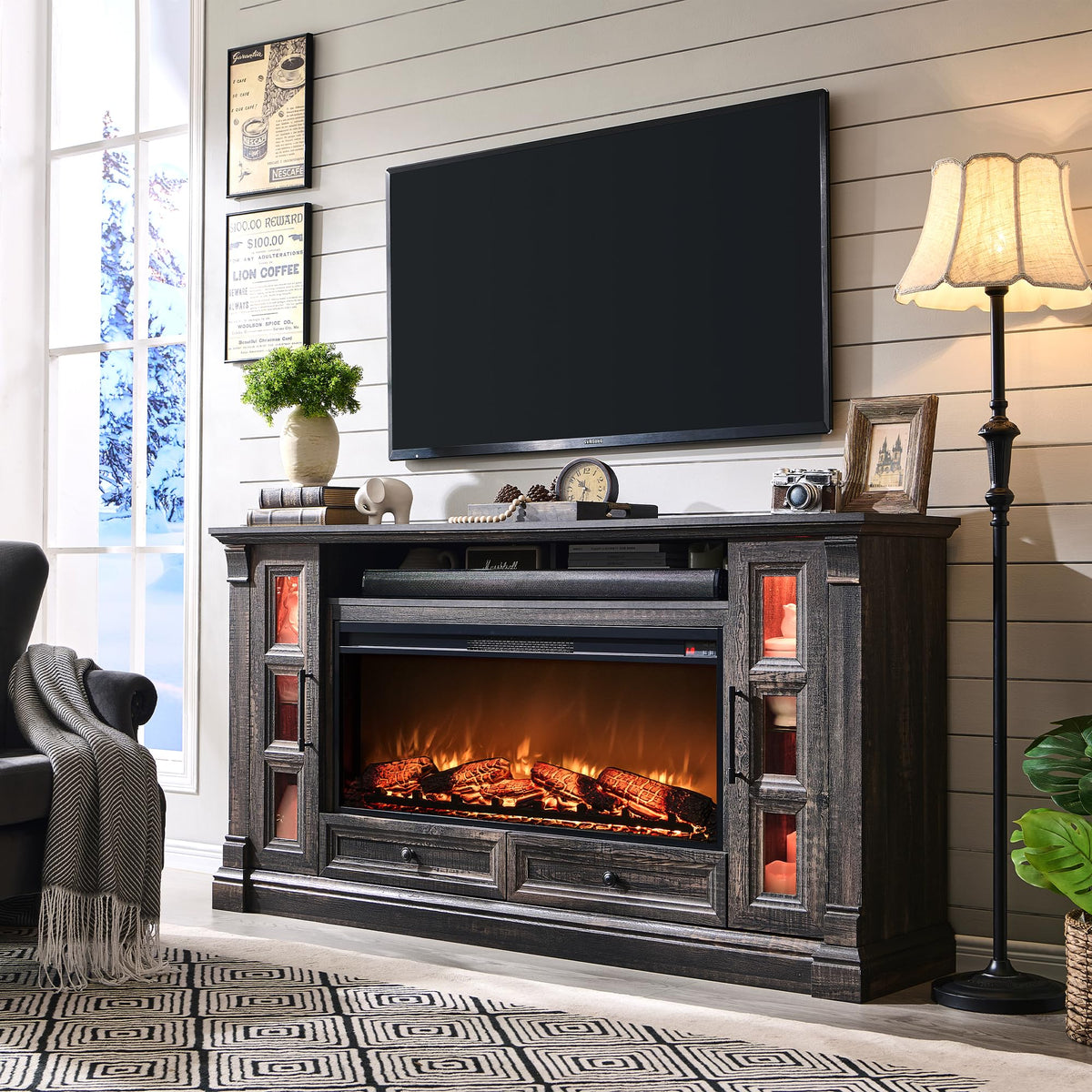 70" Fireplace TV Stand I640