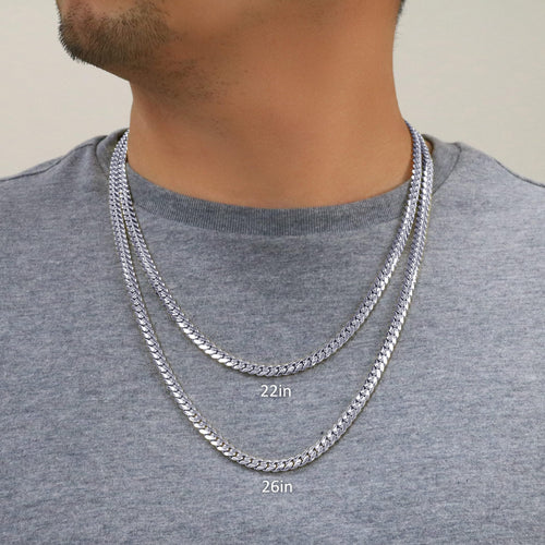 14k White Gold 6mm Chain Necklace A2120
