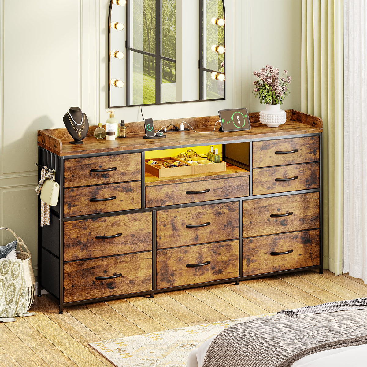 Brown 11 Drawer Dresser Y1894