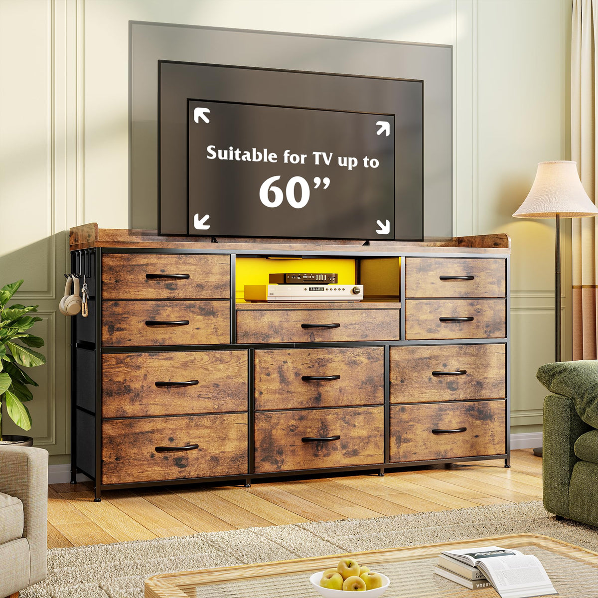 Brown 11 Drawer Dresser Y1894