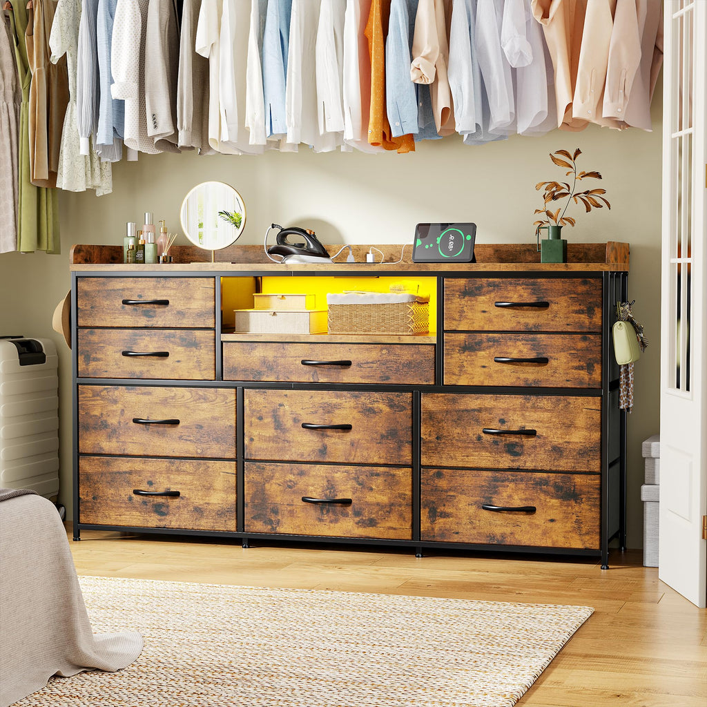 Brown 11 Drawer Dresser Y1894
