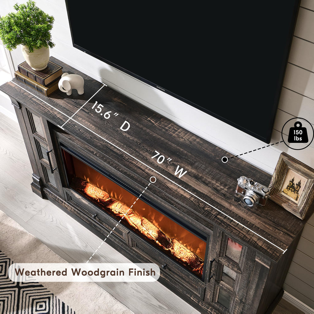 70" Fireplace TV Stand I640