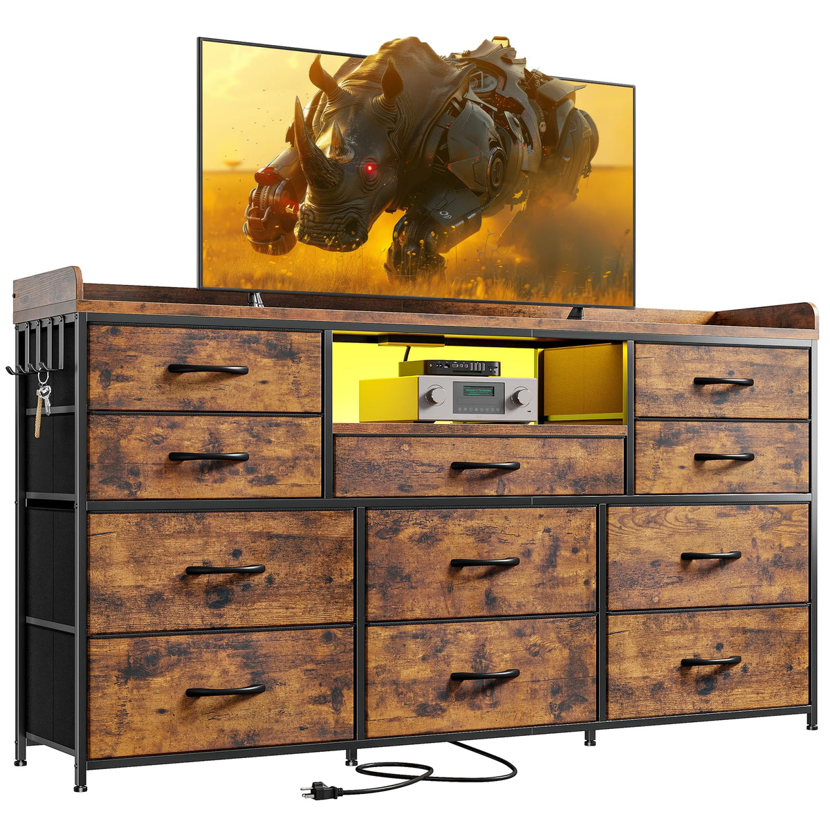 Brown 11 Drawer Dresser Y1894