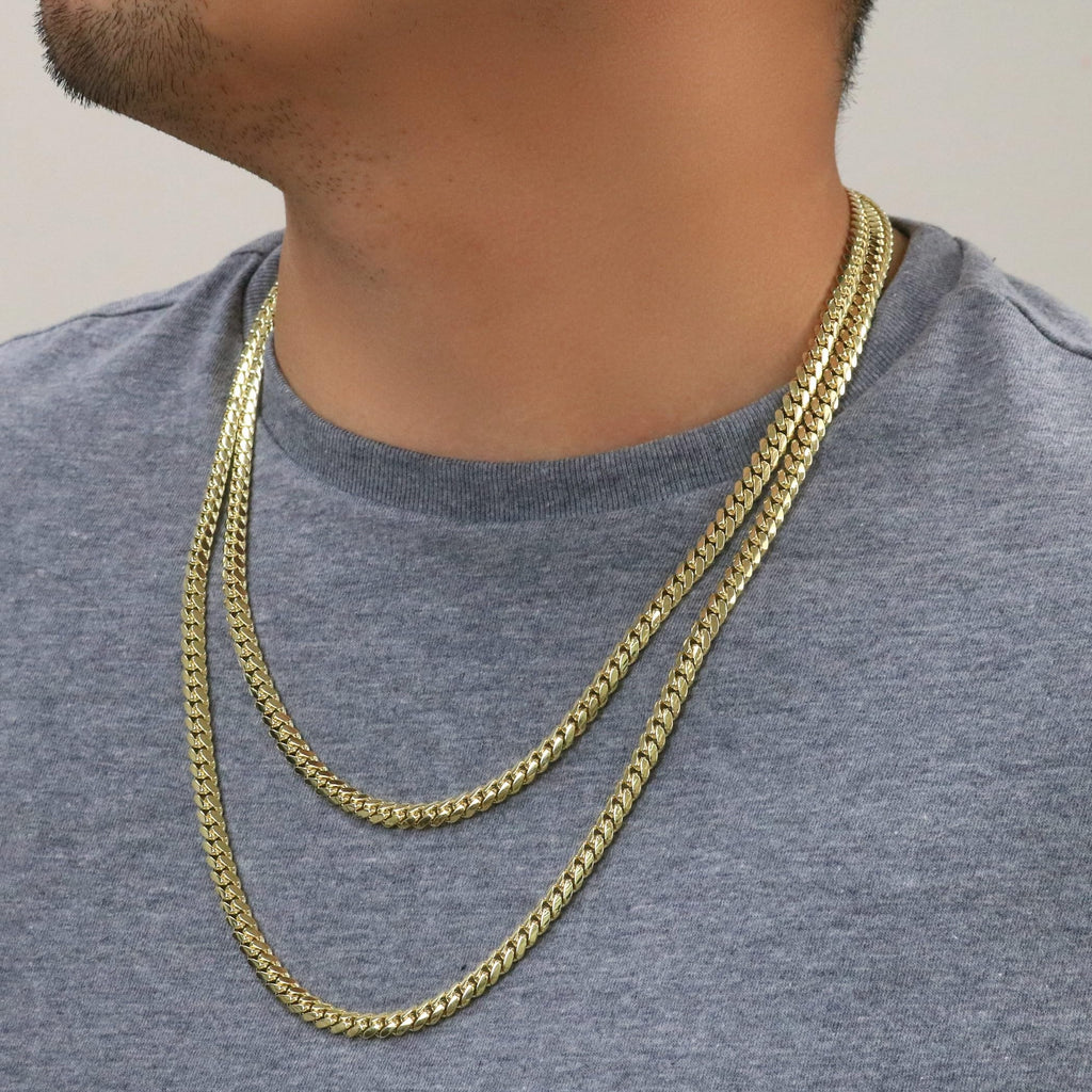 18K Yellow Gold Cuban Link Chain Necklace R273541