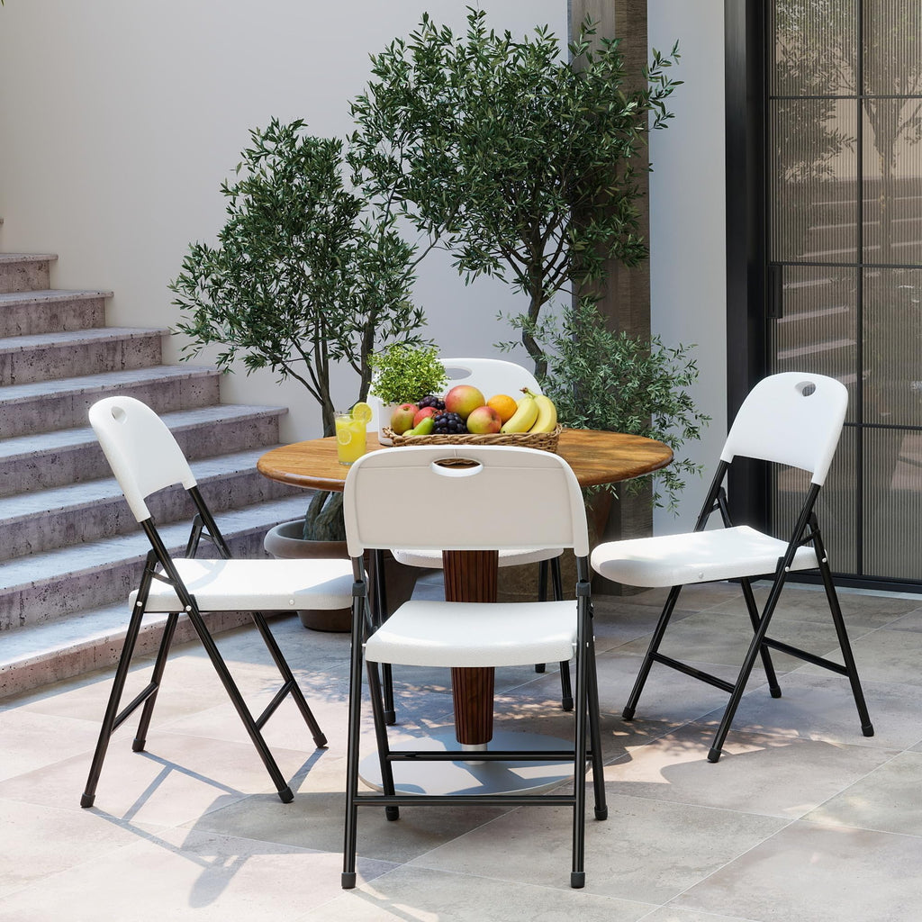White 6 Pack Plastic Folding Chairs M7985